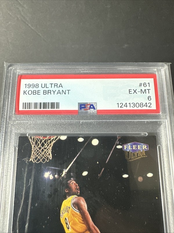 1998-99 Fleer Ultra Kobe Bryant #61 Lakers PSA 6 view 2