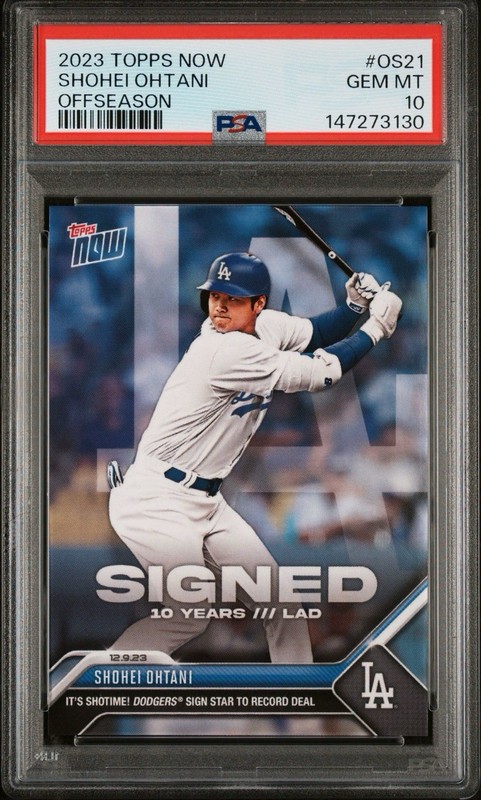 2023 TOPPS NOW OFFSEASON #OS21 SHOHEI OHTANI PSA 10 view 2