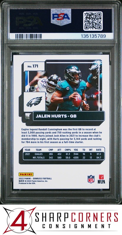 2022 PANINI DONRUSS #171 JALEN HURTS PSA 10 view 2