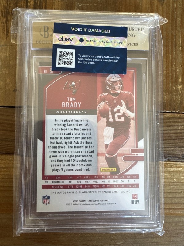2021 Absolute Tom Brady Signatures Auto #91 BGS 8.5 10  view 2