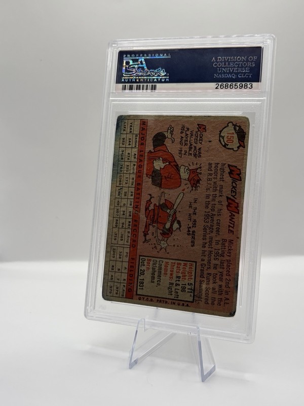 Topps 1958 Mickey Mantle #150 PSA 1 (MK)  view 2