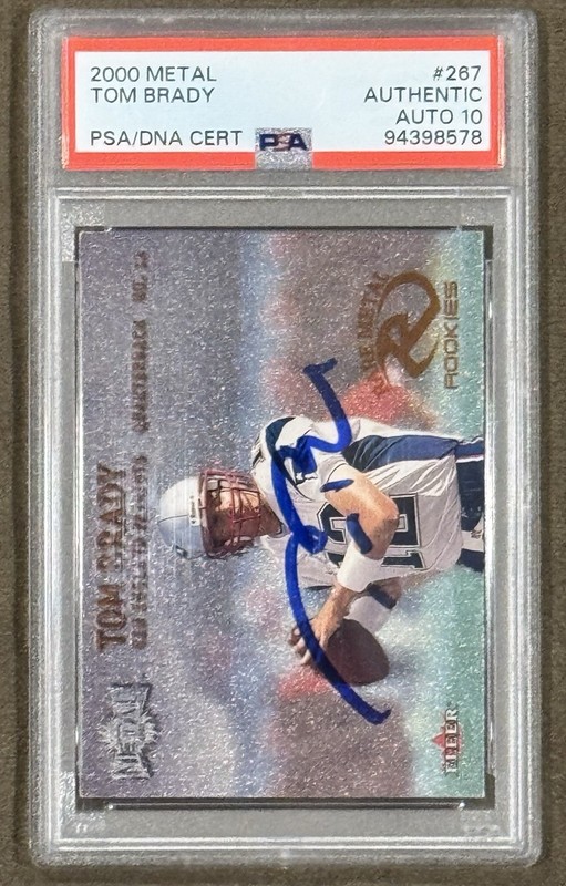 2000 Fleer Metal Tom Brady Rookie Card #267 - PSA Auto 10!