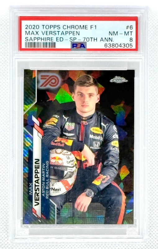 2020 Topps Chrome Sapphire Max Verstappen /70 IV PSA 8 Variation #6 Formula 1 F1