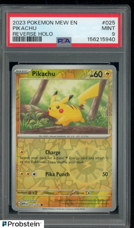 2023 Pokemon MEW EN Reverse Holo #025 Pikachu PSA 9 MINT