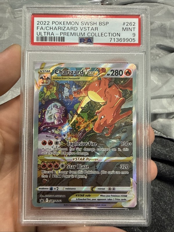 2022 POKEMON SWSH BLACK STAR PROMO #262 FULL ART/CHARIZARD VSTAR PSA 9