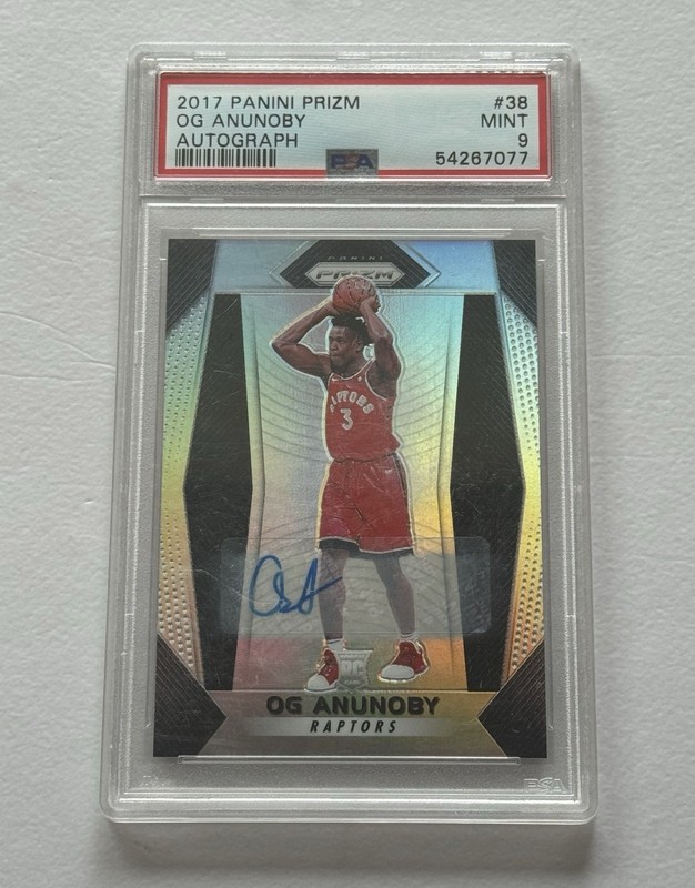 2017-18 Panini Prizm OG Anunoby Rookie Auto #38 RC PSA 9