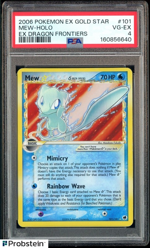 2006 Pokemon Gold Star EX Dragon Frontiers #101 Mew Holo PSA 4 VG-EX