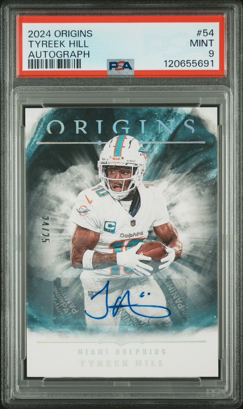 2024 Panini Origins #54 Tyreek Hill Autograph /25 PSA 9 - Miami Dolphins