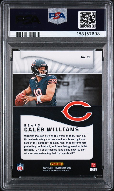 2024 PANINI ILLUSIONS RETAIL #13 CALEB WILLIAMS ROOKIE RC PSA 9 view 2