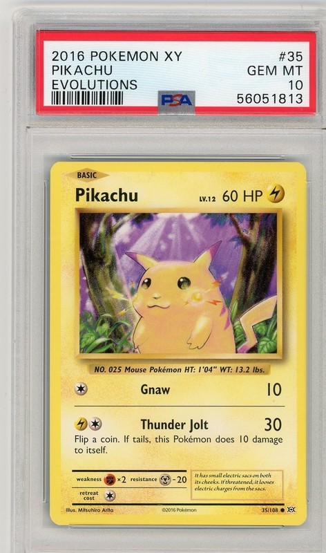 2016 Pokemon XY Evolutions - Pikachu  35/108 - PSA 10