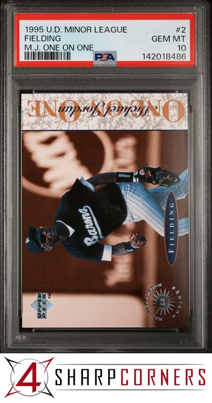 1995 UPPER DECK MINOR LEAGUE MICHAEL JORDAN ONE ON ONE #2 FIELDING PSA 10