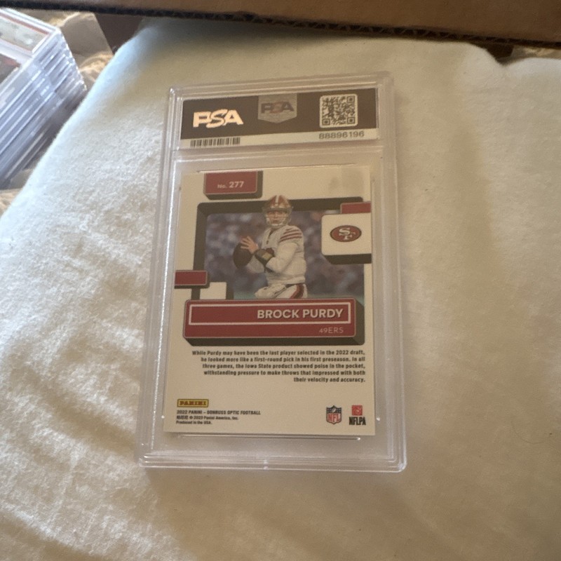Panini Donruss Optic 2022 Brock Purdy #277 Rated Rookie PSA Graded 49ers view 2