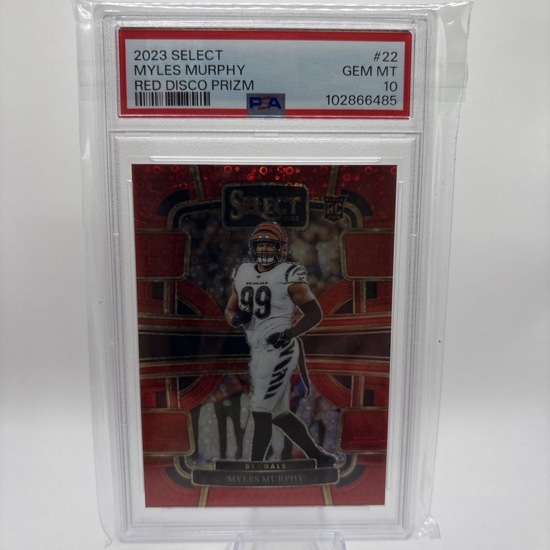 2023 PANINI SELECT RED DISCO PRIZM #22 MYLES MURPHY ROOKIE RC 3/49 PSA 10