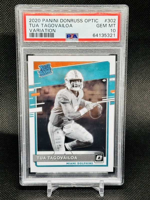 2020 Panini Donruss Optic Rated Rookies Variation Tua Tagovailoa #302 PSA 10 RC