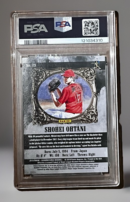 2018 Panini Diamond Kings Shohei Ohtani Wind Up Variation Knee Up PSA 9 Rookie view 2